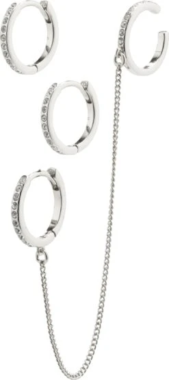 Pilgrim BLOSSOM Recycelte Ohrringe 2-in-1-Set, Versilbert 10700066