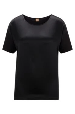 Boss T-SHIRT Esandy AUS MERZERISIERTEM JERSEY MIT VORDERSEITE AUS STRETCH-SEIDE 10663772