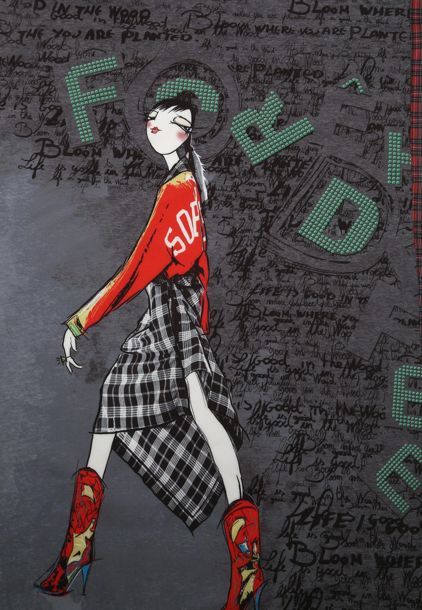 Doris Streich Doris Streich Dreiecks-Tuch Mit Comic Motiv Und Deko-Band. 10677535 – Bild 2