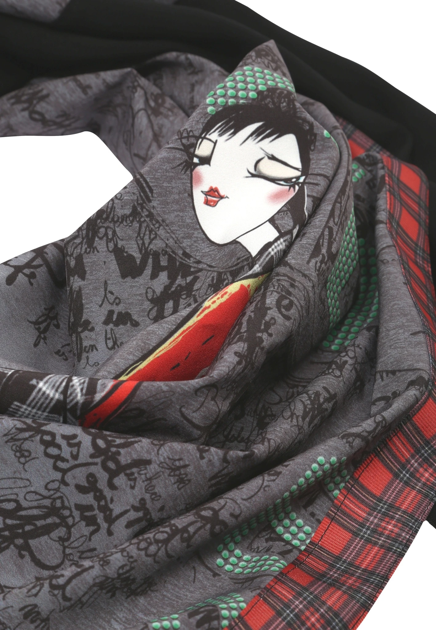 Doris Streich Doris Streich Dreiecks-Tuch Mit Comic Motiv Und Deko-Band. 10677535 – Bild 3