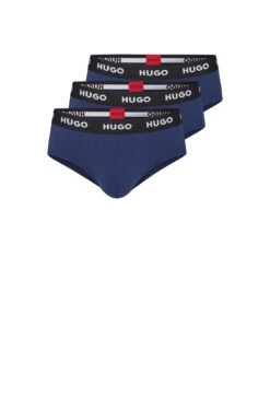 Hugo DREIER-PACK SLIPS AUS STRETCH-BAUMWOLLE MIT LOGO AM BUND HIPBRIEF TRIPLETPACK 10684274