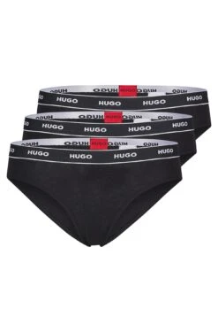 Hugo DREIER-PACK SLIPS AUS STRETCH-BAUMWOLLE MIT LOGOS AM BUND TRIPLET BRIEF STRIPE 10682140