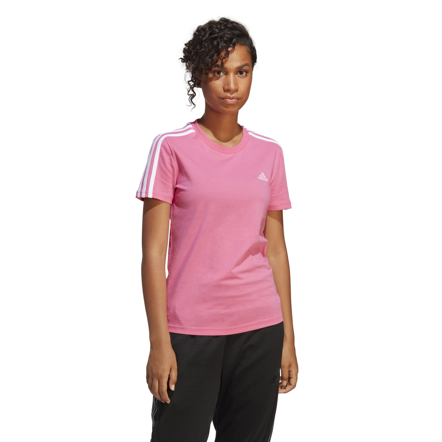 Adidas Loungewear Essentials Slim 3-Streifen T-Shirt 10680441 – Bild 7