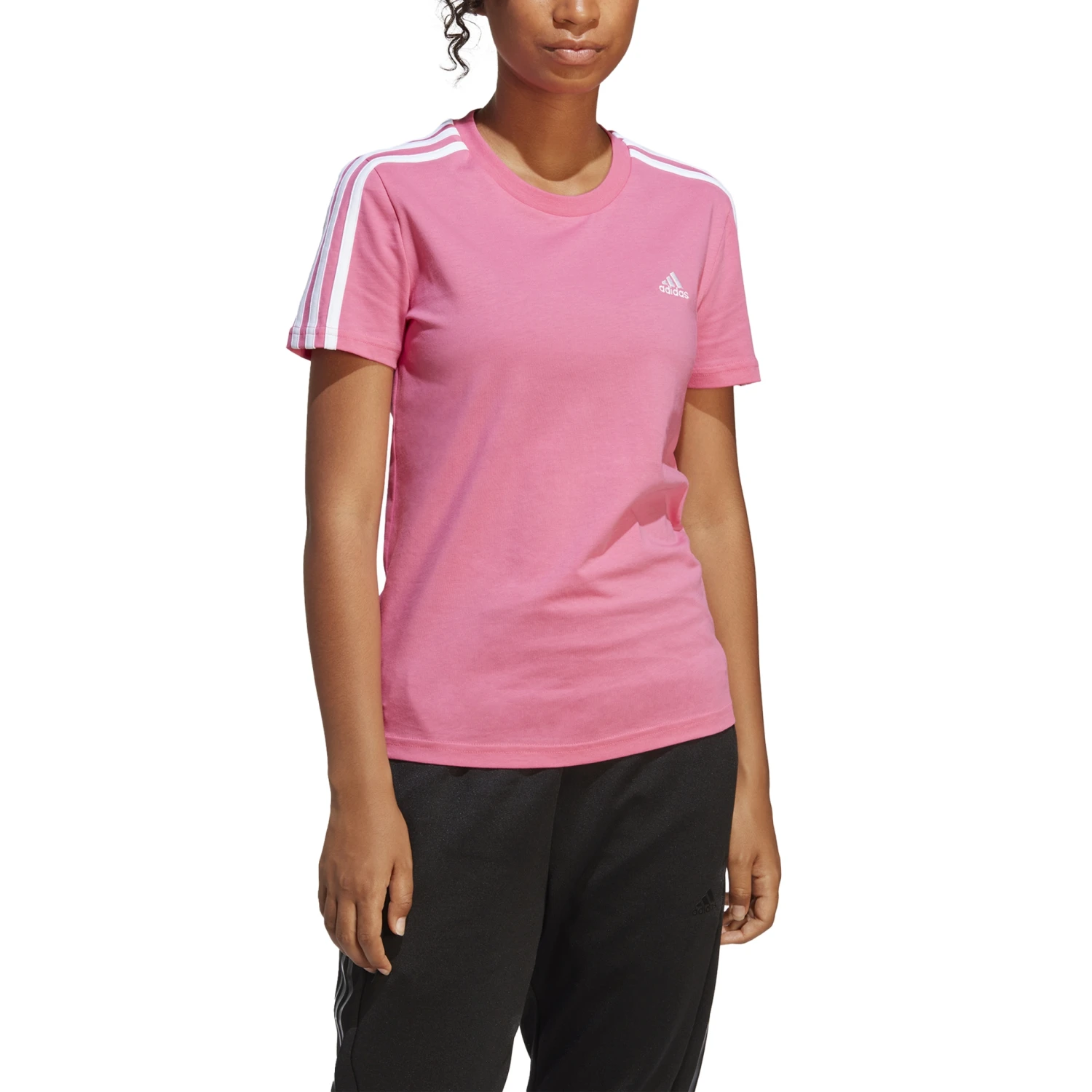 Adidas Loungewear Essentials Slim 3-Streifen T-Shirt 10680441 – Bild 6