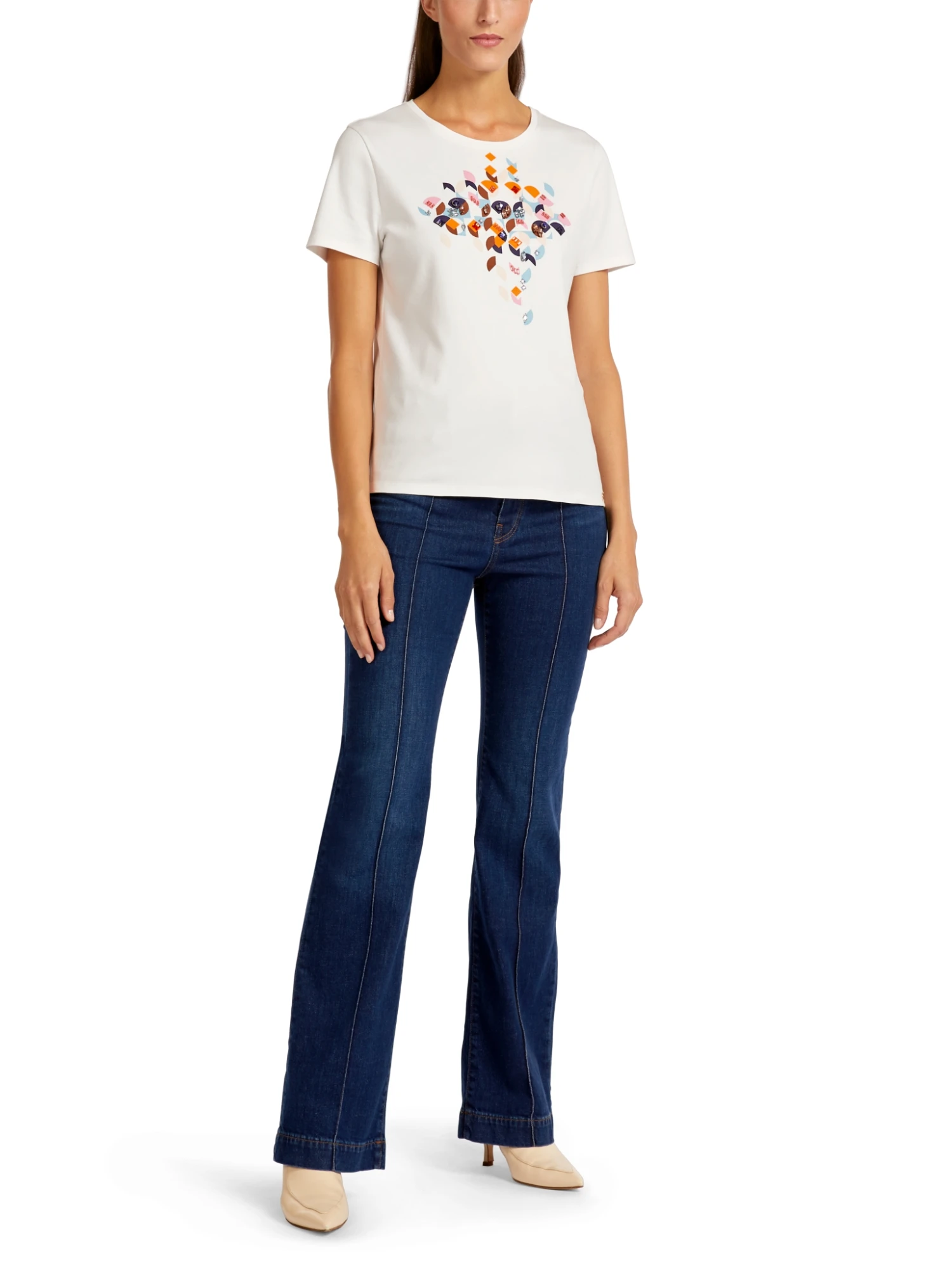 Marc Cain T-Shirt Mit Perlen Und 60ies-Dessin 10681120 – Bild 2