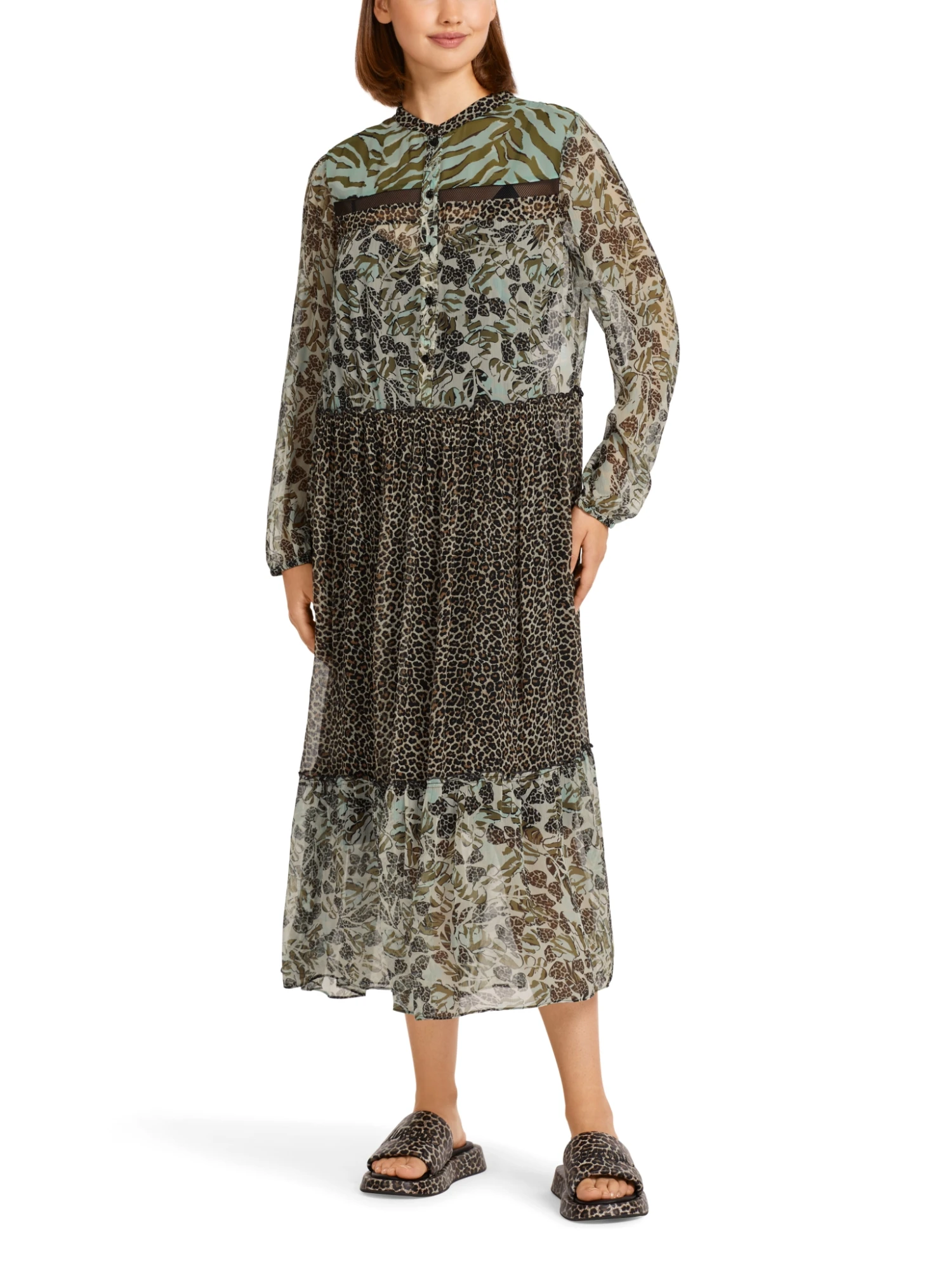 Marc Cain Langes Stufenkleid Mit Mustermix 10718615 – Bild 2