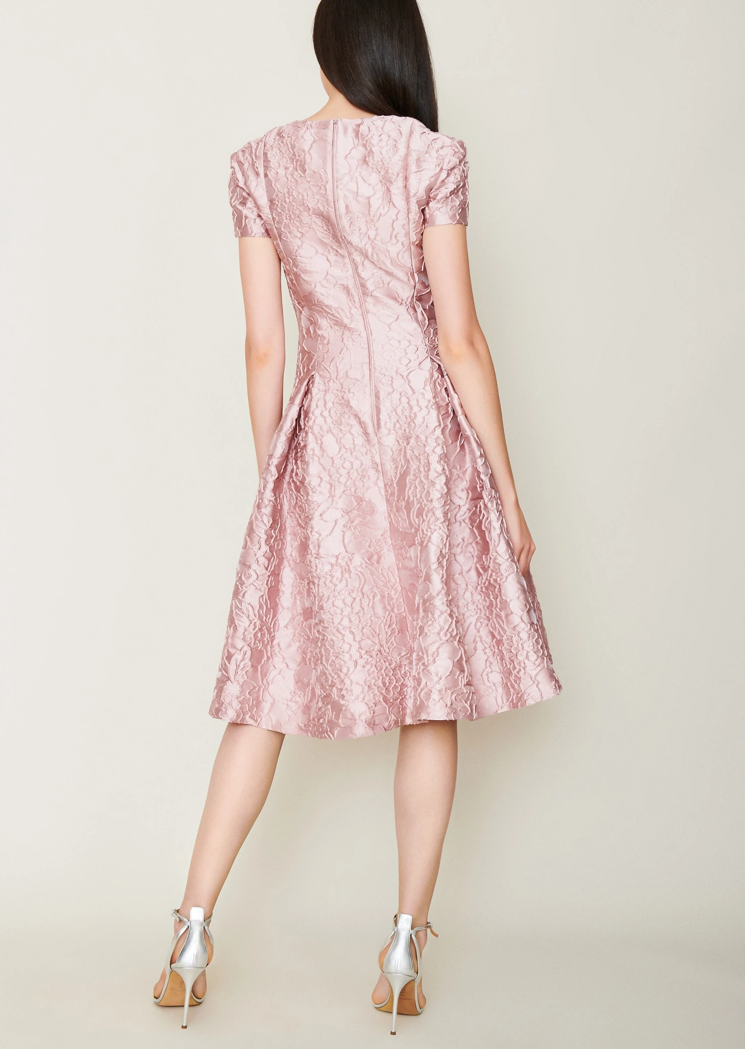 Talbot Runhof Kleid Aus Floral Sketch Jacquard, Farbe Marble Rosa 10649017 – Bild 3