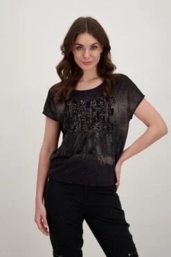 Monari Glitzer Oberteil Mit Pailletten 10696966